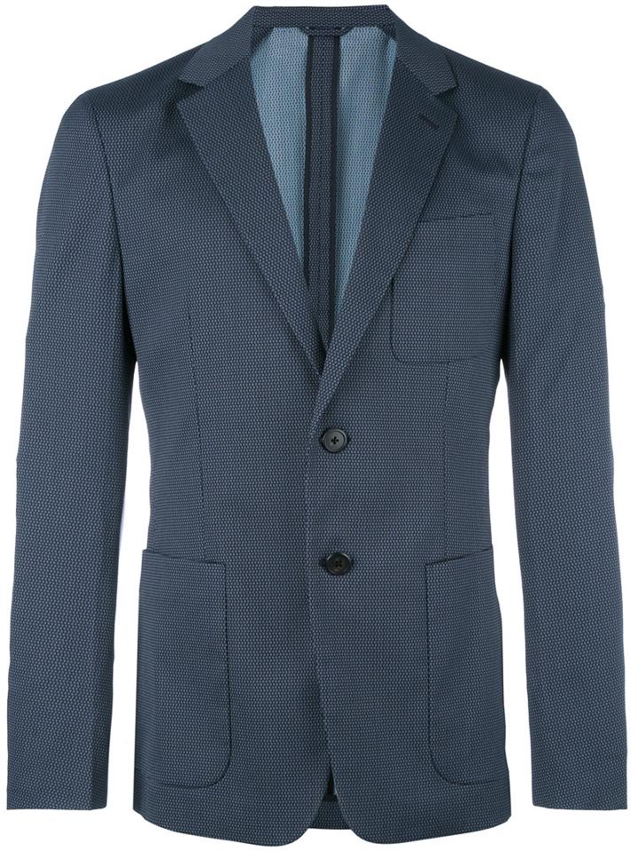 Prada Two-button Blazer, Men's, Size: 56, Blue, Polyamide/spandex/elastane/wool