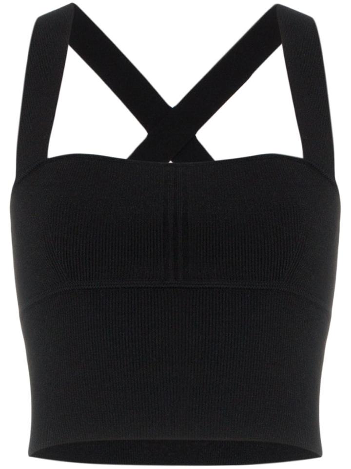 Khaite Kiki Sweetheart Cropped Bralette Top - Black