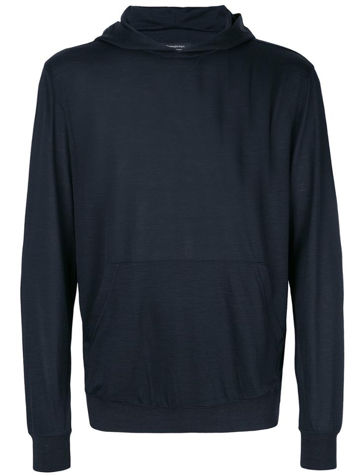 Ermenegildo Zegna Felpa Lightweight Hoody - Blue