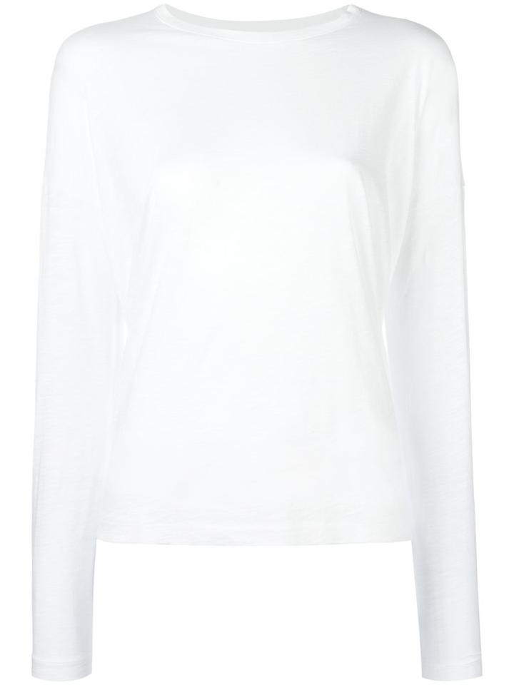 Vince Ribbed Trim Sweatshirt, Women's, Size: Small, White, Cotton