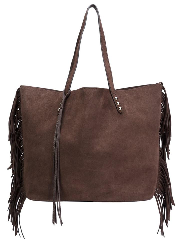 Rebecca Minkoff Wide Fringed Tote Bag, Women's, Brown
