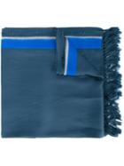 Dries Van Noten - 'fowler' Patch Detail Scarf - Men - Silk - One Size, Blue, Silk