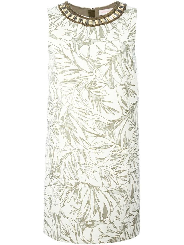 Matthew Williamson Floral Jacquard Embellished Collar Dress