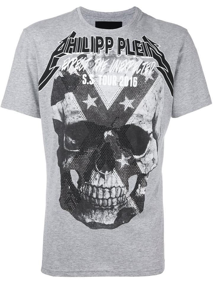 Philipp Plein 'ice Ice Baby' T-shirt, Men's, Size: Xxl, Grey, Cotton/polyester