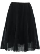 Prada Silk Pleated Skirt - Black