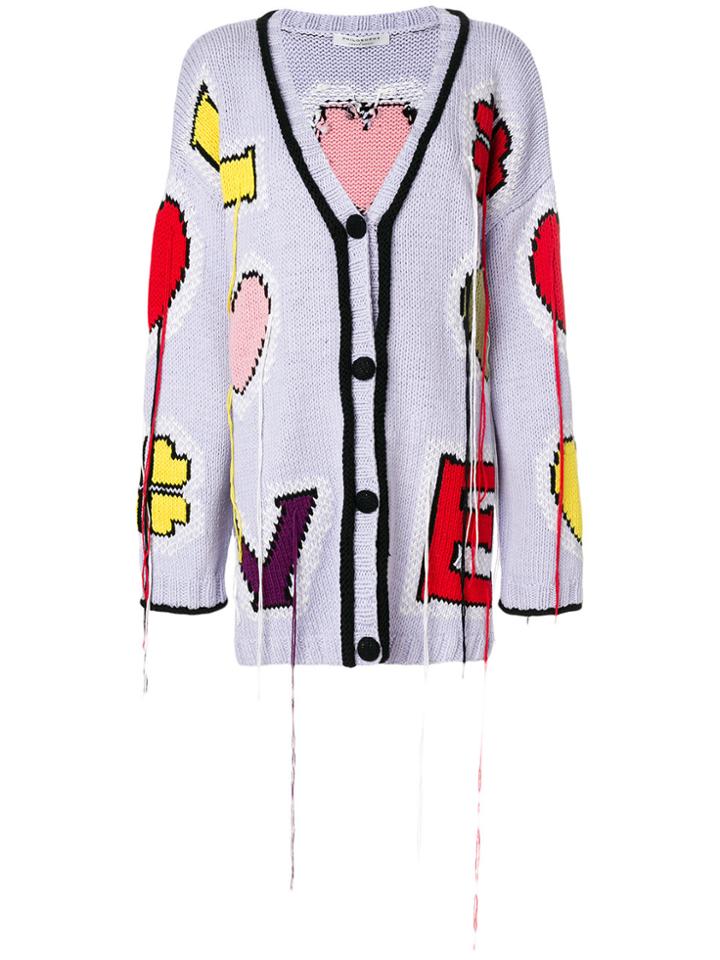 Philosophy Di Lorenzo Serafini Embroidered Fringed Detail Cardigan -