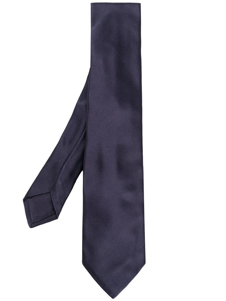Kiton Classic Woven Tie - Blue
