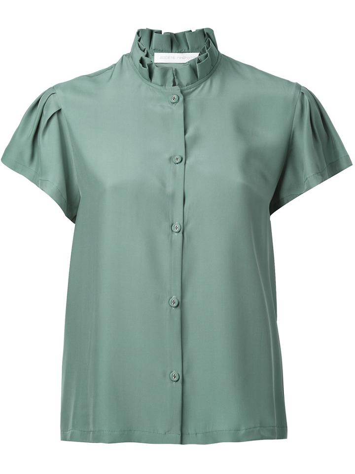 Société Anonyme - 'victoria' Shirt - Women - Silk - 3, Green, Silk