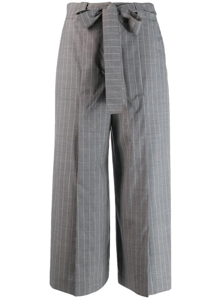 Each X Other Pinstriped Belted Culottes - Grey