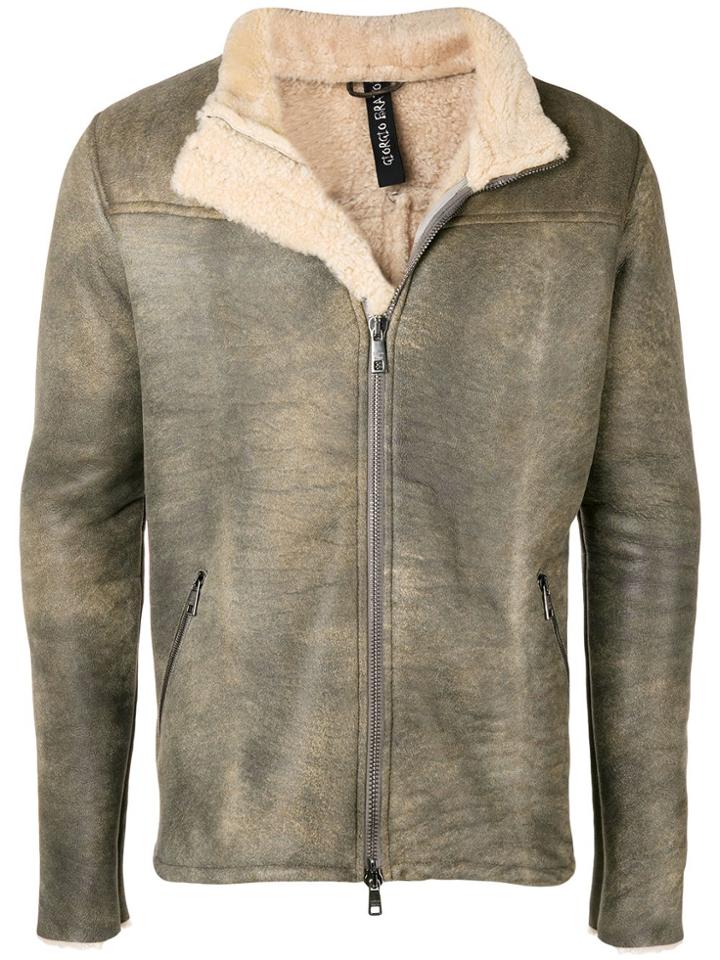 Giorgio Brato Shearling Leather Jacket - Grey