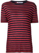 T By Alexander Wang Striped T-shirt, Women's, Size: M, Red, Rayon/linen/flax