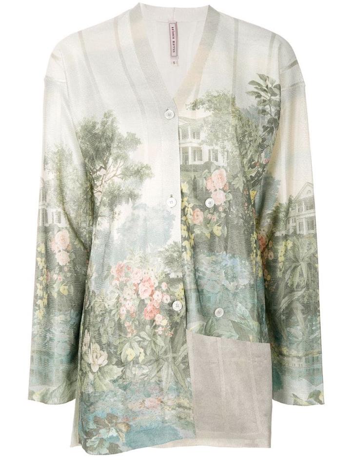 Antonio Marras Asymmetric Printed Cardigan - Neutrals