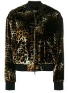 Plein Sud Leopard Bomber Jacket - Brown