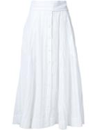 Lisa Marie Fernandez Buttoned A-line Skirt, Women's, Size: 1, White, Cotton/linen/flax
