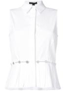 Alexander Wang - Flared Sleeveless Shirt - Women - Cotton - 6, White, Cotton