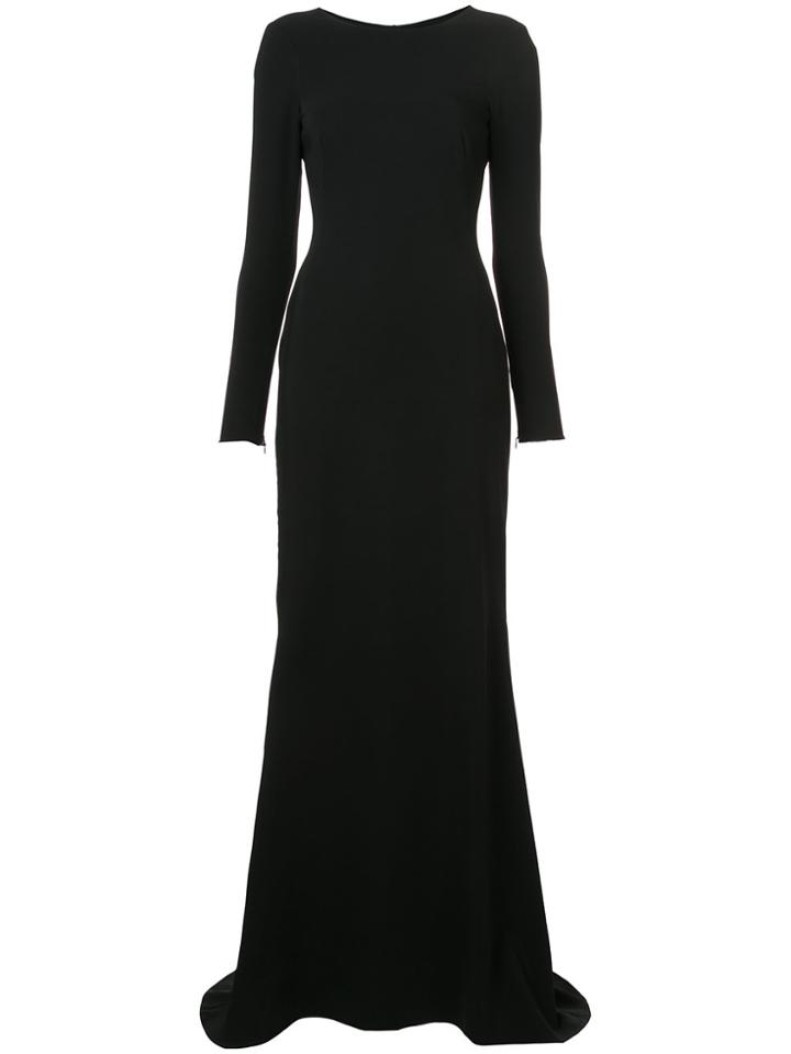 Oscar De La Renta Open-back Column Gown - Black