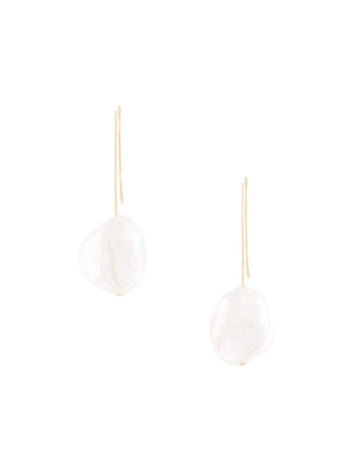 Natasha Schweitzer 9kt Yellow Gold Stella Keshi Pearl Earrings - White