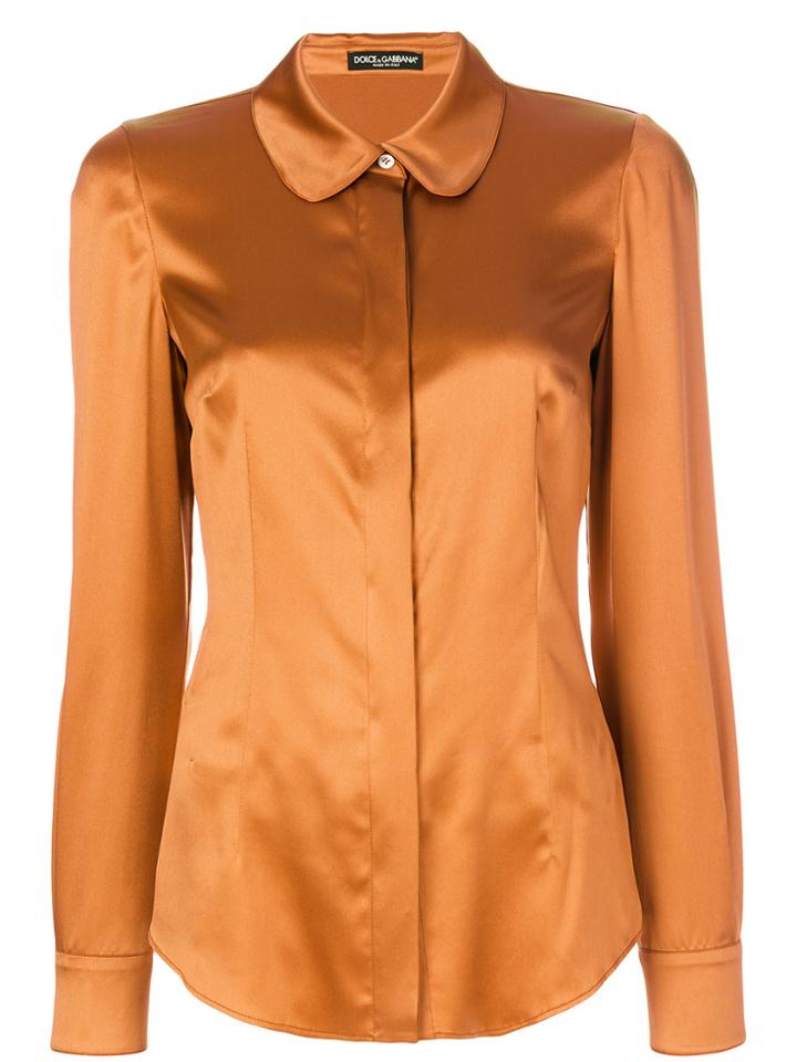 Dolce & Gabbana Peter Pan Collar Shirt - Yellow & Orange