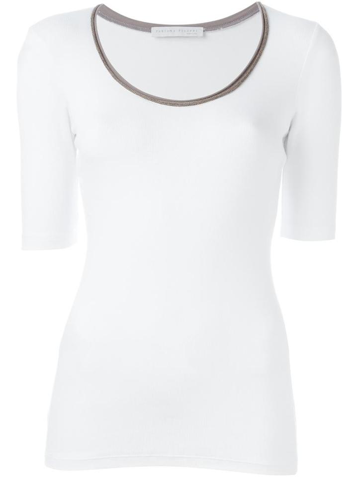 Fabiana Filippi Rib Knit T-shirt, Women's, Size: 48, Cotton/polyester/spandex/elastane/polyimide