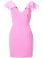 Jay Godfrey Frill Sleeve Mini Dress - Pink & Purple