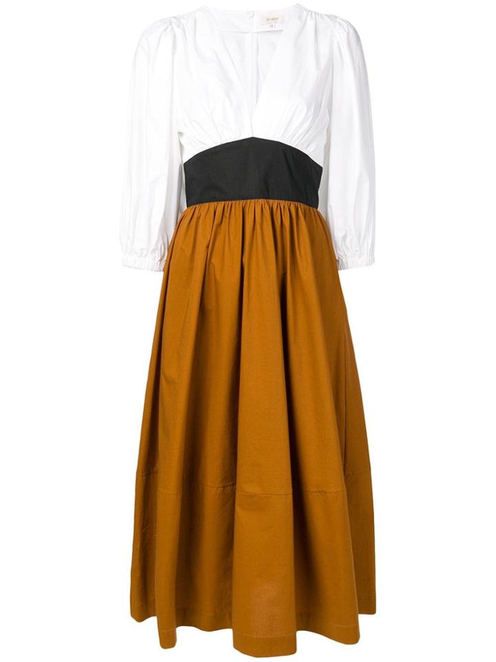 Isa Arfen Contrast Flared Dress - Brown