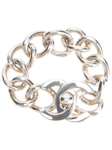 Chanel Vintage Chunky Chain Logo Bracelet