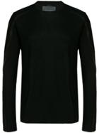 10sei0otto Panelled Long Sleeve Jumper - Black