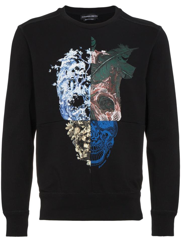 Alexander Mcqueen Nature Skull Print Sweatshirt - Black