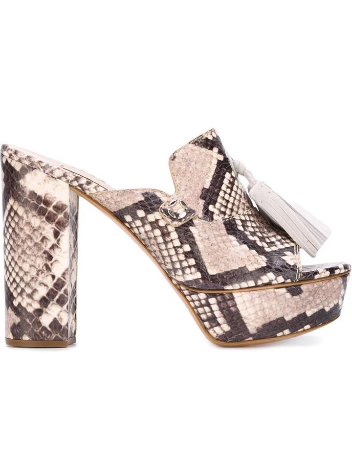 Casadei Tassel Detail Mules, Women's, Size: 36, Black, Leather