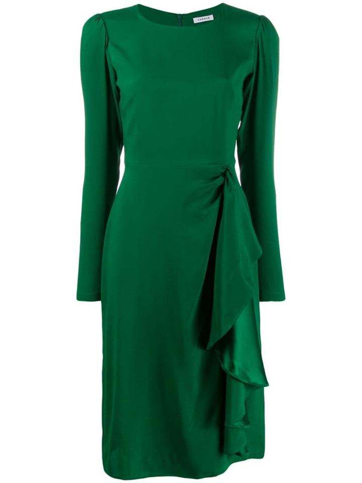 P.a.r.o.s.h. Draped Knot Midi Dress - Green
