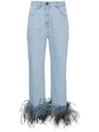 Prada Feather Cuff Jeans - Blue