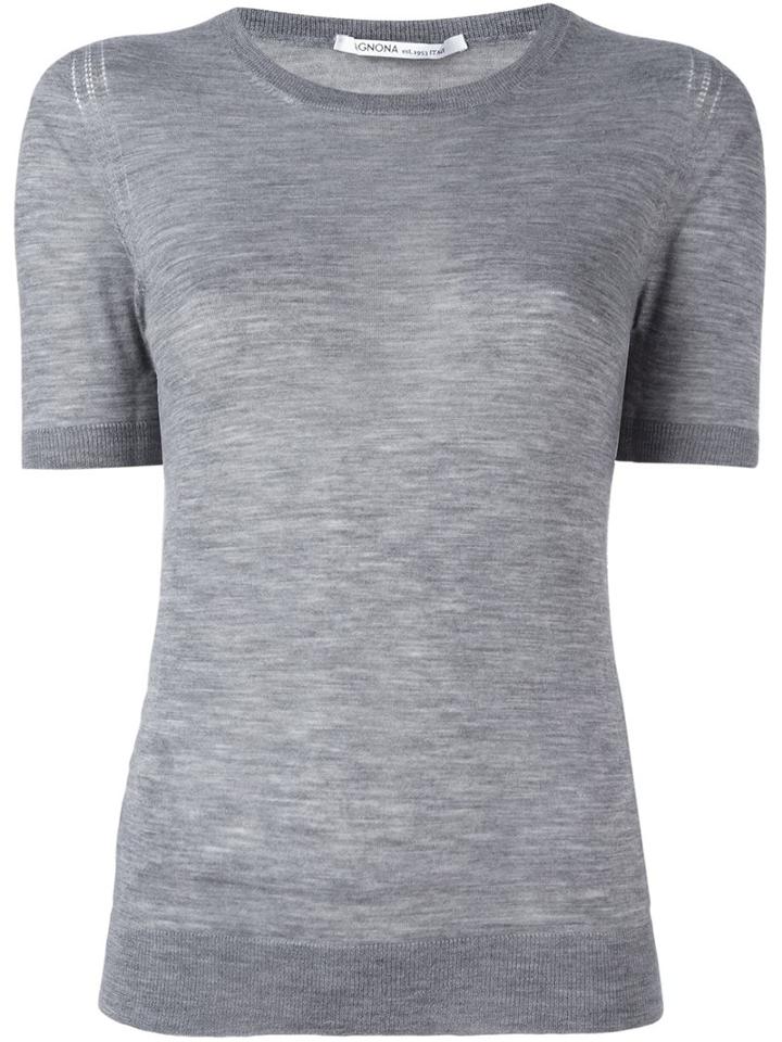 Agnona Cashmere Knitted Top, Women's, Size: 44, Grey, Cashmere