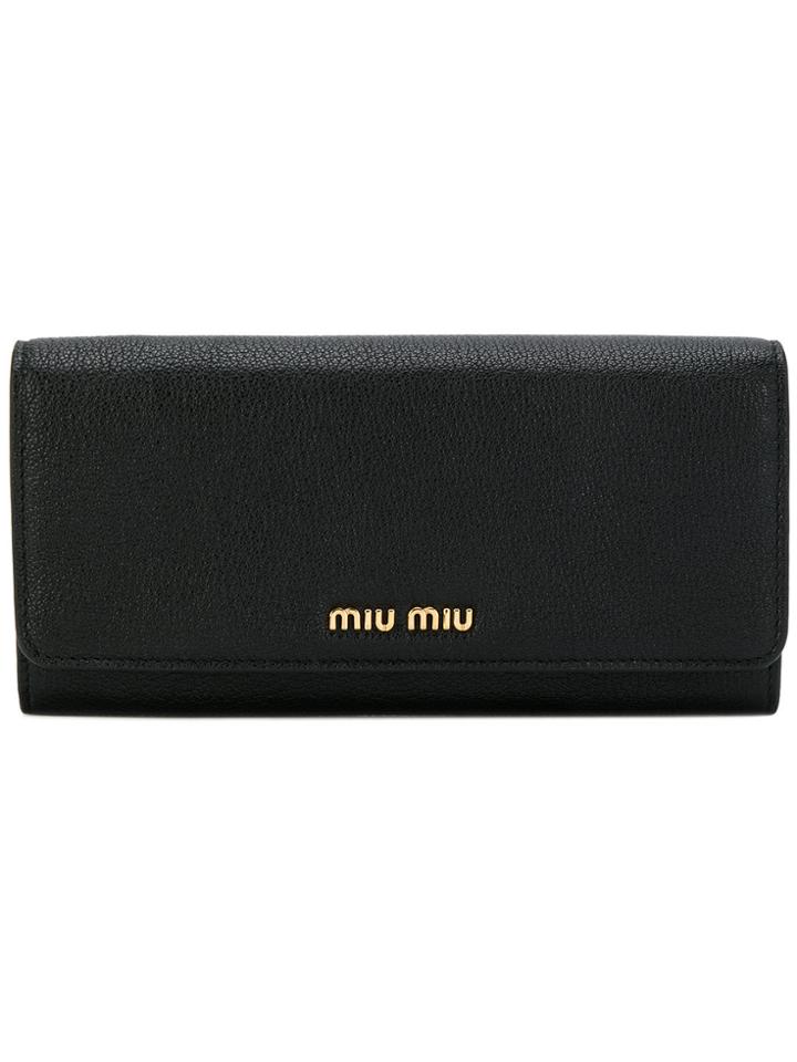 Miu Miu Long Continental Wallet - Black