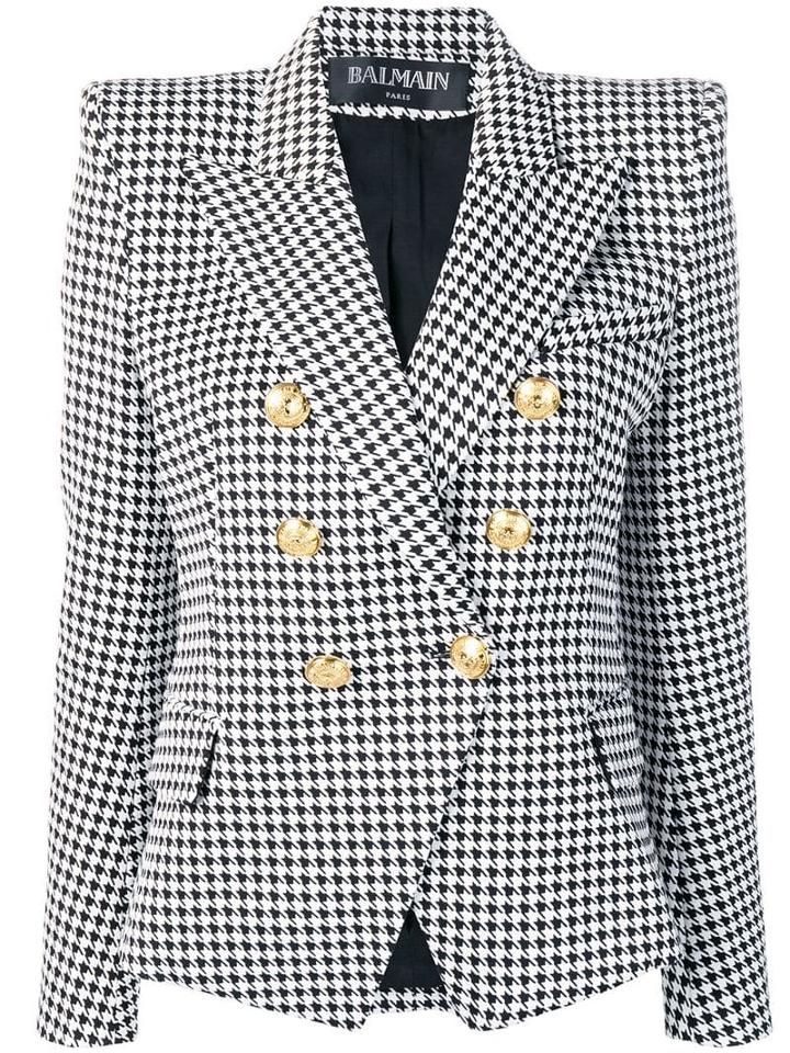 Balmain Six-button Houndstooth Jacket - Black
