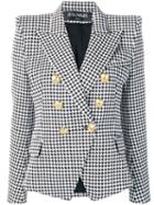 Balmain Six-button Houndstooth Jacket - Black