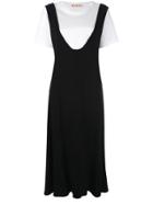 Marni Layered Pinafore Maxi Dress - Black