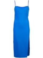 Haney Side Slit Fitted Dress - Blue