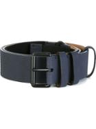Lanvin Textured Belt, Men's, Size: 90, Blue, Calf Leather/lamb Skin/polyester