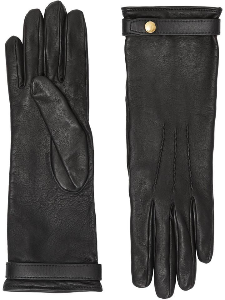 Burberry Silk-lined Lambskin Gloves - Black
