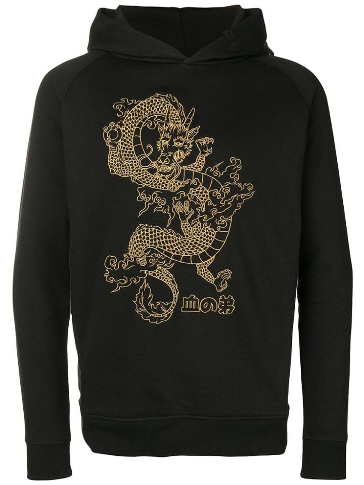 Blood Brother Watatsumi Embroidered Hoodie - Black