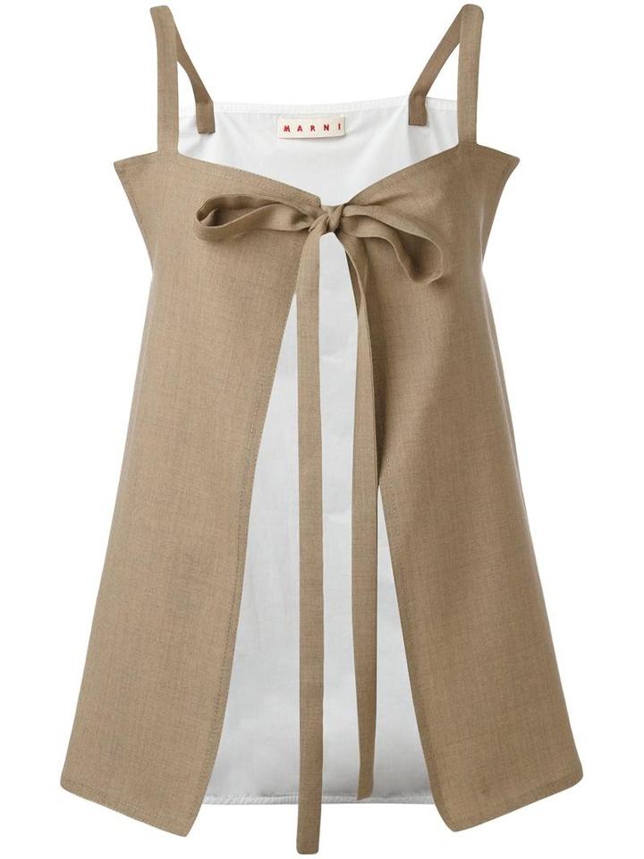 Marni Tie Front Cami Top, Women's, Size: 42, Nude/neutrals, Virgin Wool/cotton