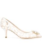 Dolce & Gabbana Belluci Pumps, Women's, Size: 38.5, Grey, Viscose/cotton/metal Other/leather
