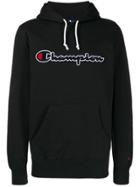 Champion Textured Logo Hoodie - Black