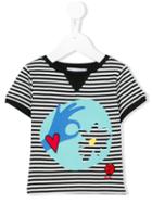 Rykiel Enfant Graphic Print Striped T-shirt, Girl's, Size: 8 Yrs, Black