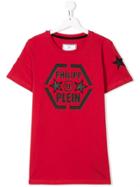 Philipp Plein Junior Teen Logo Crewneck T-shirt - Red