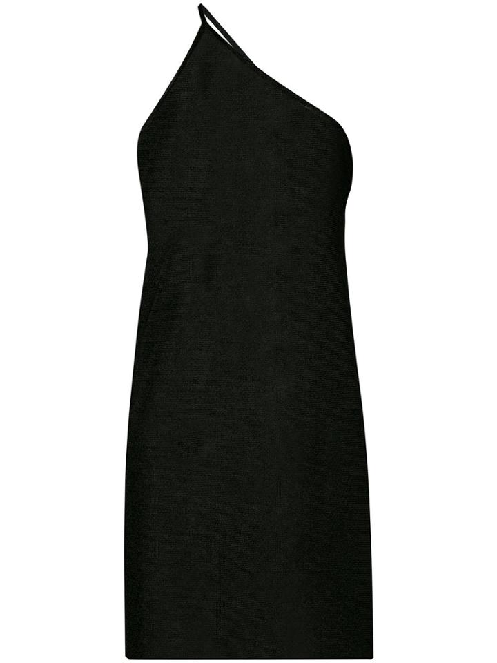 Kacey Devlin One Shoulder Metallic Mini Dress - Black