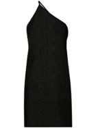 Kacey Devlin One Shoulder Metallic Mini Dress - Black