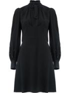 Chloé Bow Neck Skater Dress - Black