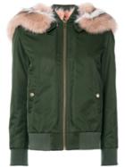 Mr & Mrs Italy - Linend Hooded Jacket - Women - Cotton/fox Fur/rabbit Fur/polyimide - M, Green, Cotton/fox Fur/rabbit Fur/polyimide