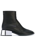 Mm6 Maison Margiela Metallic Heel Beatle Boots - Black